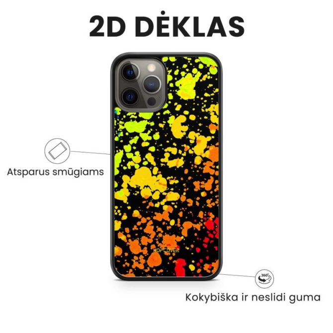 iphone 14 telefono dekliukas juodas spalvotas