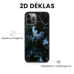 iphone 14 telefono dekliukas juodos ir melynos spalvos