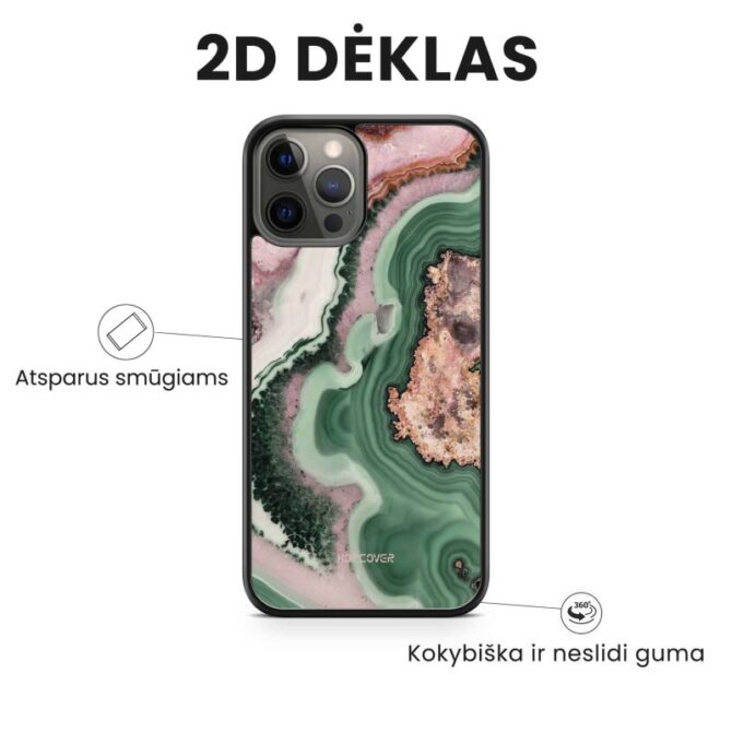 Apple iphone 14 telefono deklas zalias marmuras