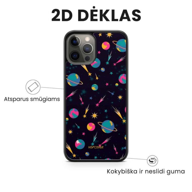 Apple iphone 14 telefono deklas kosmoso stiliaus