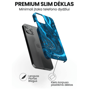 iphone 14 pro max telefono deklas marmurinis melynos spalvos