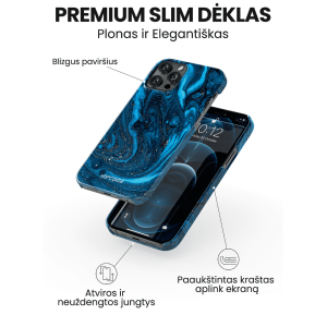 iphone 14 pro max telefono deklas marmurinis melynos spalvos