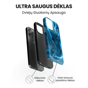 iphone 14 pro max telefono deklas marmurinis melynos spalvos