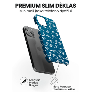 iphone 14 pro max telefono deklas melynas su bangomis