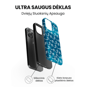 iphone 14 pro max telefono deklas melynas su bangomis