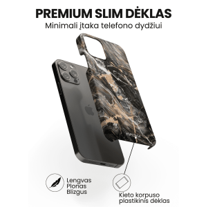 iphone 14 pro max telefono deklas marmuro stiliaus rudos spalvos