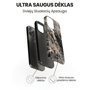 iphone 14 pro max telefono deklas marmuro stiliaus rudos spalvos