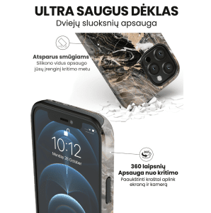 iphone 14 pro max telefono deklas marmuro stiliaus rudos spalvos