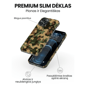 iphone 14 pro max telefono deklas kamufliazinio stiliaus