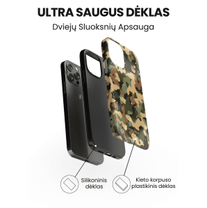 iphone 14 pro max telefono deklas kamufliazinio stiliaus