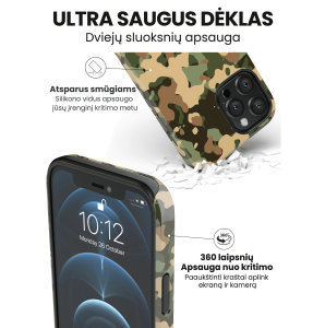 iphone 14 pro max telefono deklas kamufliazinio stiliaus