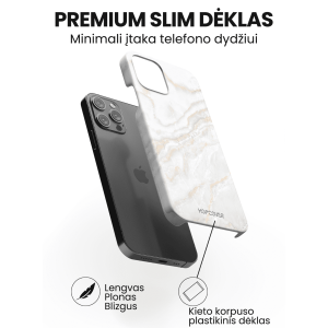 iphone 14 telefono dekliukas baltos spalvos marmuro stiliaus