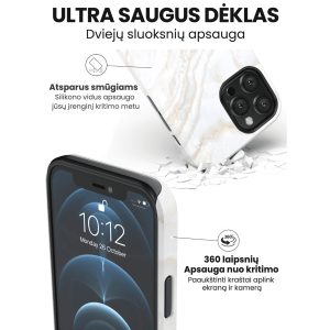 iphone 14 telefono dekliukas baltos spalvos marmuro stiliaus