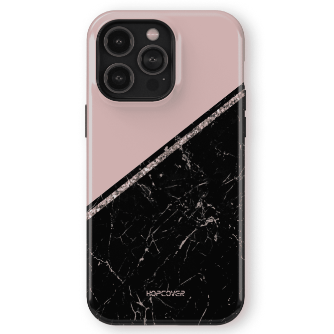 prabangus iphone 14 telefono dekliukas moteriskas juodos ir rozines spalvos