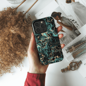 iphone 14 pro max telefono deklas marmuro stiliaus