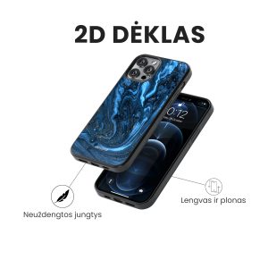 iphone 14 pro max telefono deklas marmurinis melynos spalvos