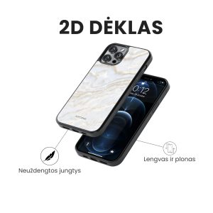 iphone 14 telefono dekliukas baltos spalvos marmuro stiliaus