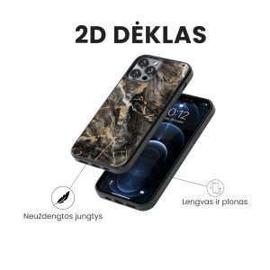 iphone 14 pro max telefono deklas marmuro stiliaus rudos spalvos