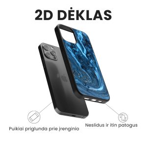 iphone 14 pro max telefono deklas marmurinis melynos spalvos