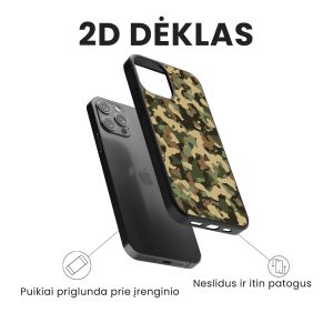 iphone 14 pro max telefono deklas kamufliazinio stiliaus