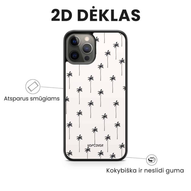 iPhone telefono deklas su palmem