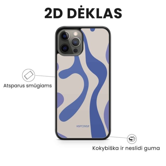 iPhone telefono deklas melynas su juostom