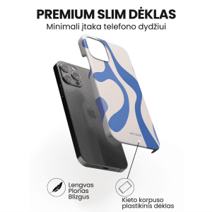 iPhone telefono deklas melynas su juostom