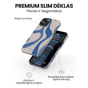 iPhone telefono deklas melynas su juostom