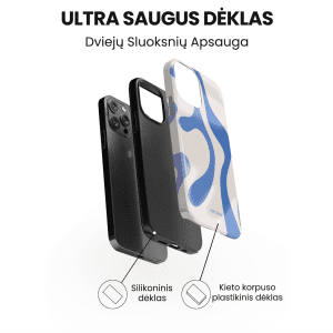iPhone telefono deklas melynas su juostom