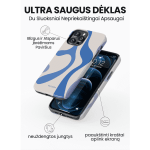 iPhone telefono deklas melynas su juostom