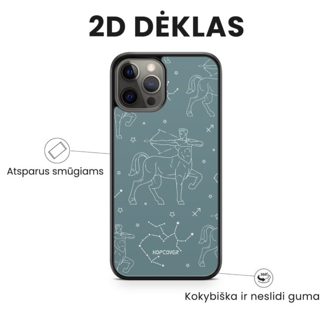 Hopcover iPhone telefono deklas su zodiaku saulys melynos spalvos