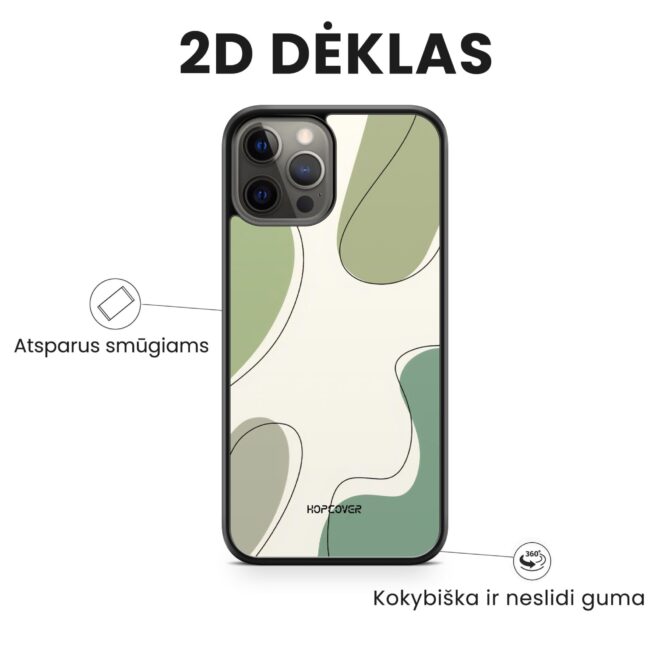 Hopcover iPhone telefono dekliukas zalios spalvos printas