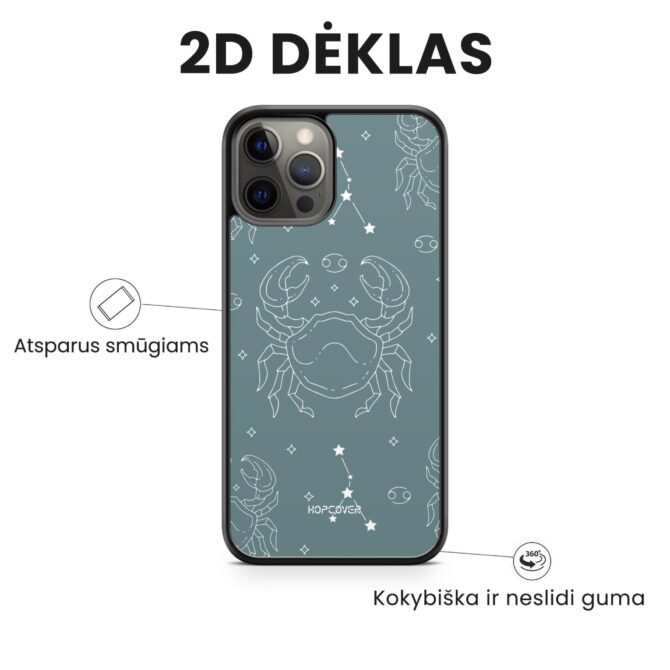 Hopcover iPhone telefono deklas su zodiaku vezys melynos spalvos