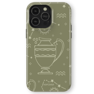 Hopcover iPhone telefono deklas su zodiaku vandenis melynas