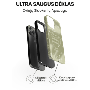 Hopcover iPhone telefono deklas su zodiaku vandenis melynas