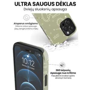 Hopcover iPhone telefono deklas su zodiaku vandenis melynas