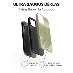 Hopcover iPhone telefono deklas su zodiaku vezys zalios spalvos