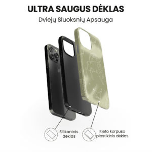 Hopcover iPhone telefono deklas su zodiaku oziaragis zalios spalvos