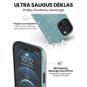 Hopcover iPhone telefono deklas su zodiaku dvyniai melynos spalvos