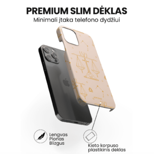 Hopcover iPhone telefono deklas su zodiaku svarstykles smelio spalvos