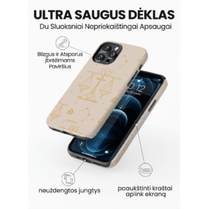 Hopcover iPhone telefono deklas su zodiaku svarstykles smelio spalvos