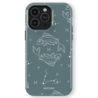 Hopcover iPhone telefono deklas su zodiaku zuvys melynos spalvos