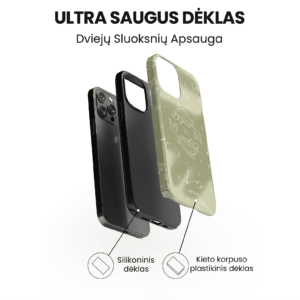 Hopcover iPhone telefono deklas su zodiaku zuvys zalios spalvos