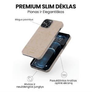 Hopcover iPhone telefono deklas su zodiaku saulys smelio spalvos
