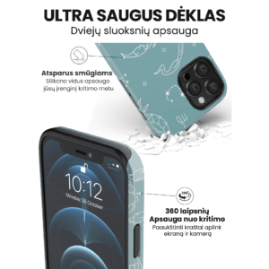 Hopcover iPhone telefono deklas su zodiaku skorpionas melynos spalvos