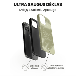 Hopcover iPhone telefono deklas su zodiaku skorpionas zalios spalvos