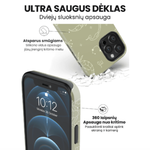 Hopcover iPhone telefono deklas su zodiaku skorpionas zalios spalvos