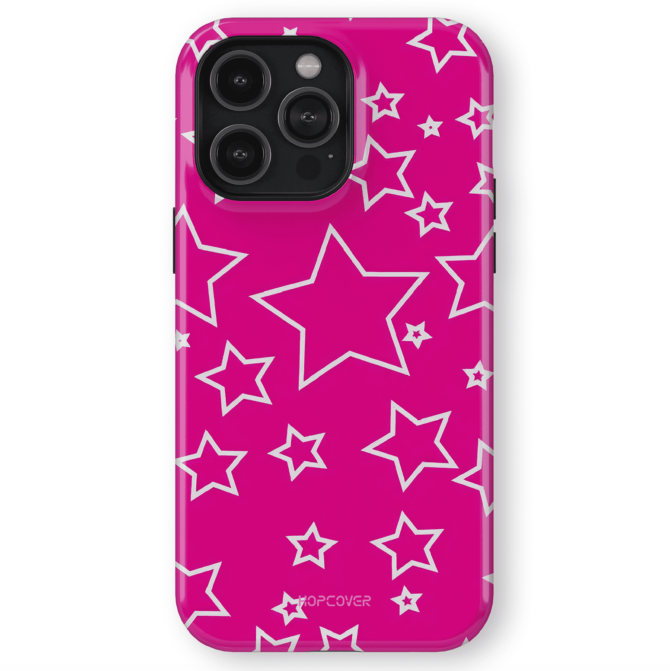 Hopcover iPhone telefono dekliukas rozinis su zvaigzdemis