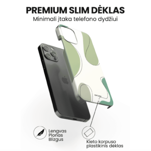 Hopcover iPhone telefono dekliukas zalios spalvos printas