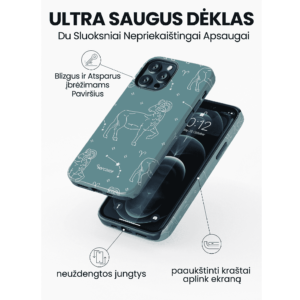 Hopcover iPhone telefono deklas su zodiaku vezys melynos spalvos